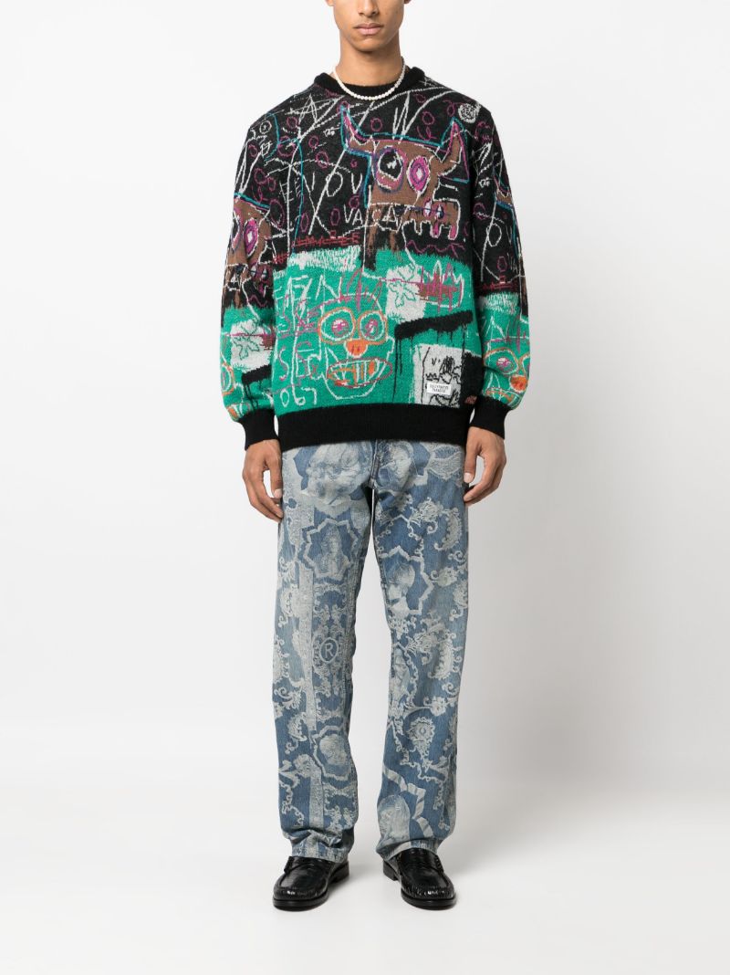 X Jean-michel Basquiat Black Jacquard Sweater