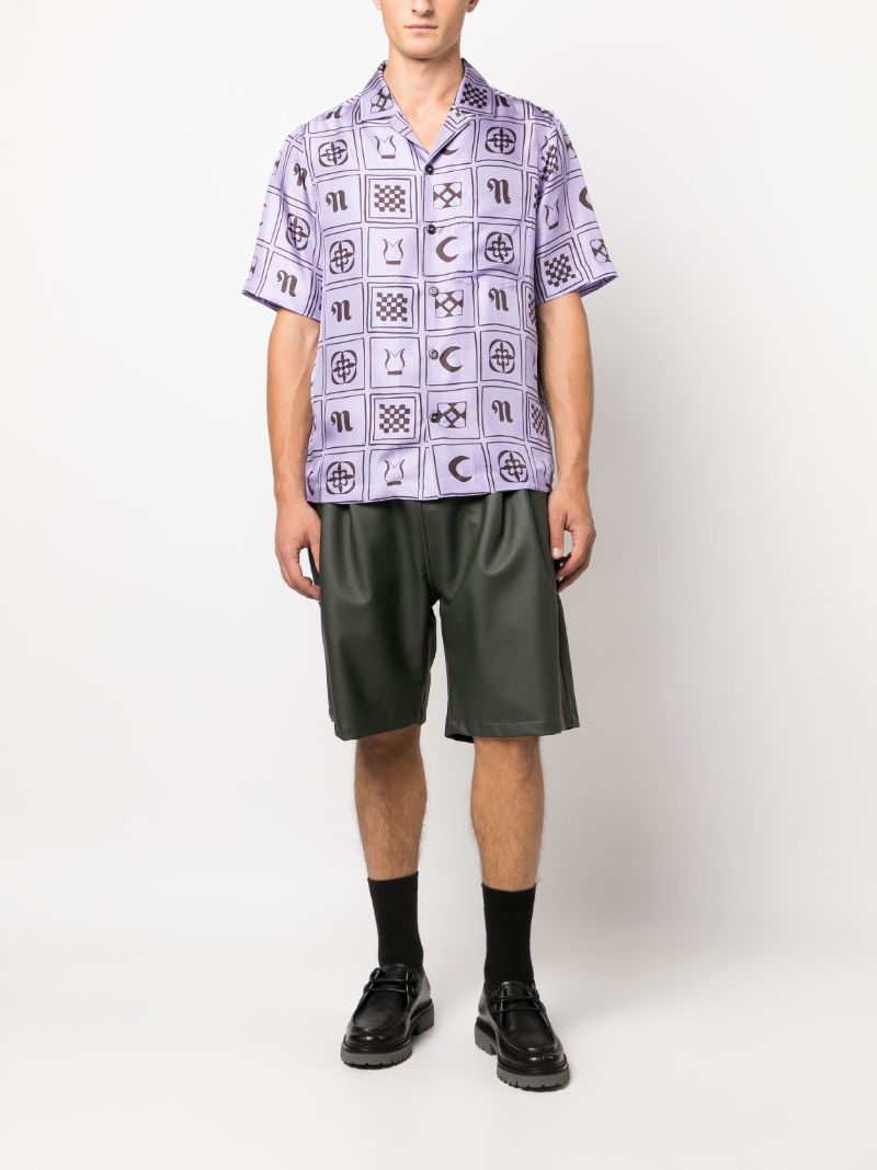 Purple Bodil Printed Silk Shirt