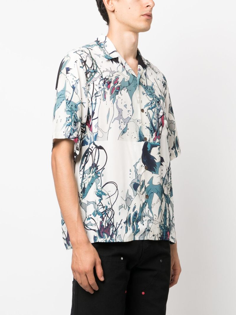 White Ghost in the Shell-print Shirt