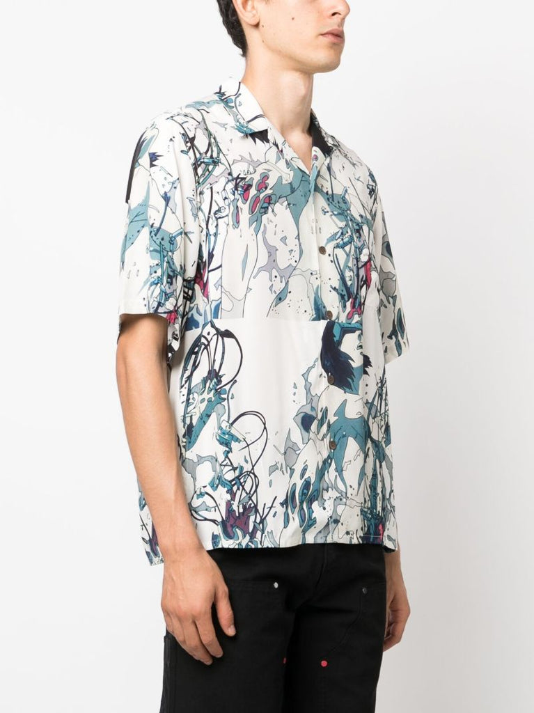 White Ghost in the Shell-print Shirt