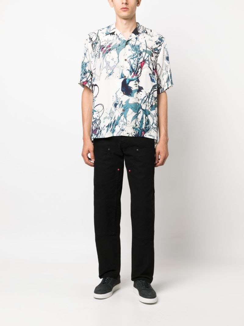 White Ghost in the Shell-print Shirt