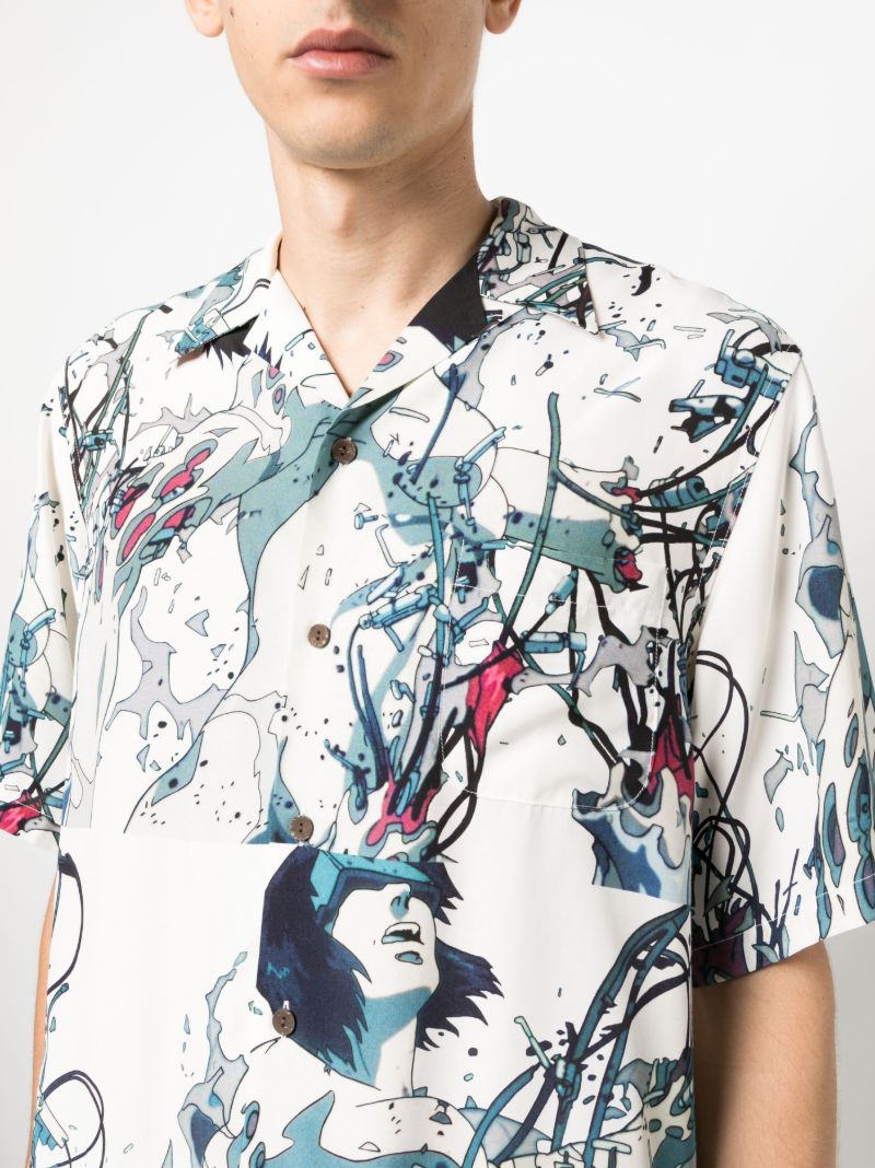 White Ghost in the Shell-print Shirt