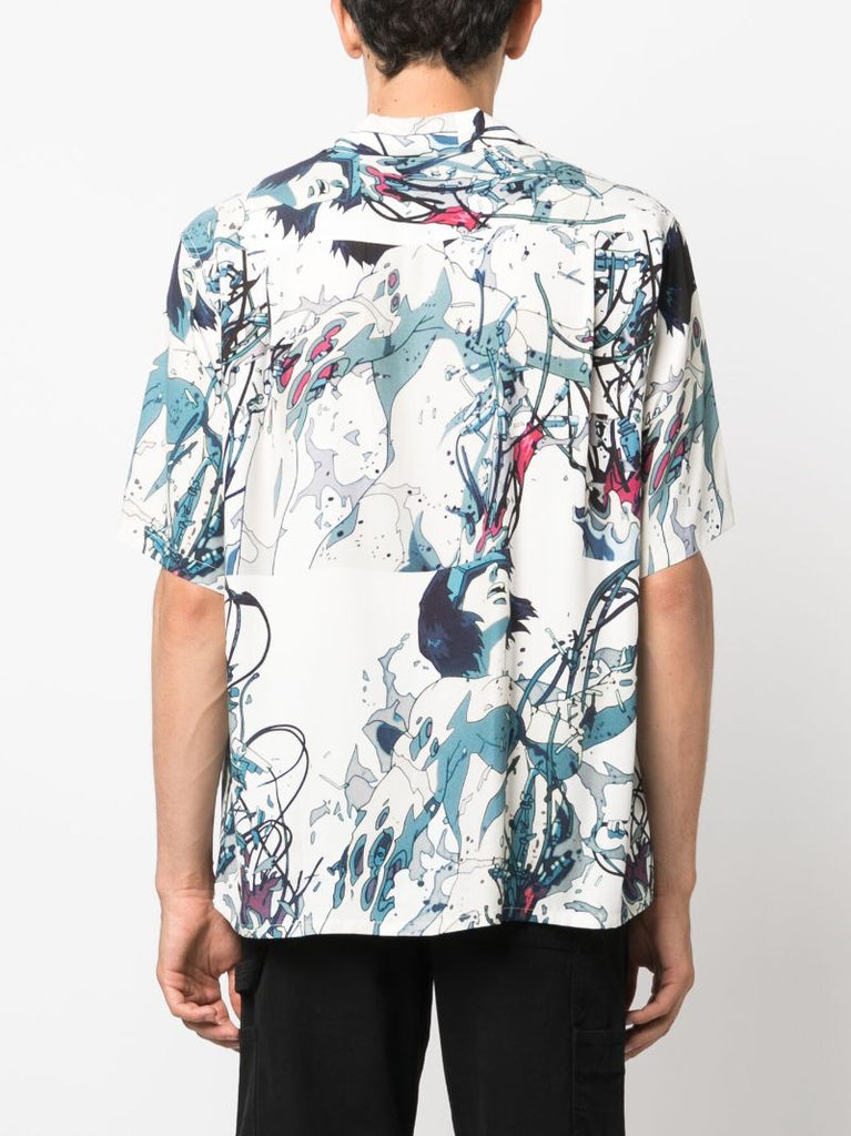 White Ghost in the Shell-print Shirt