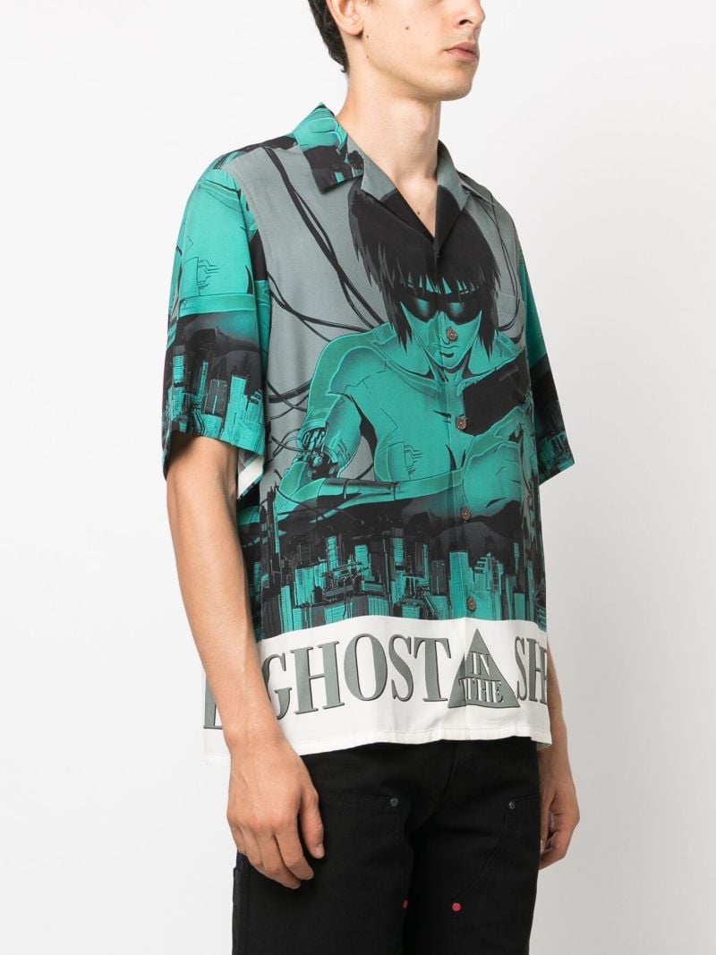 Green Ghost in the Shell-print Shirt