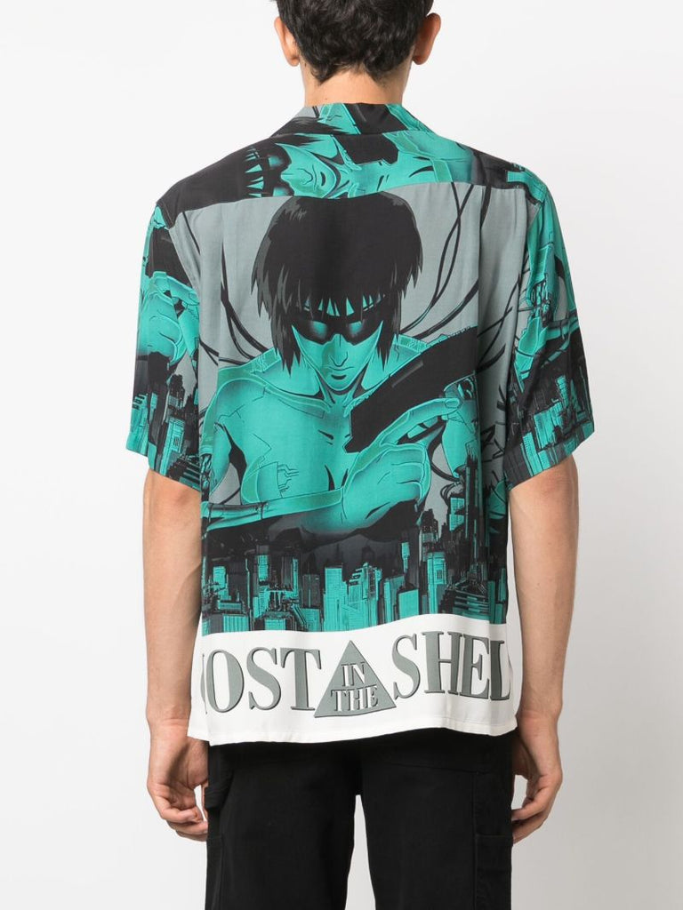 Green Ghost in the Shell-print Shirt