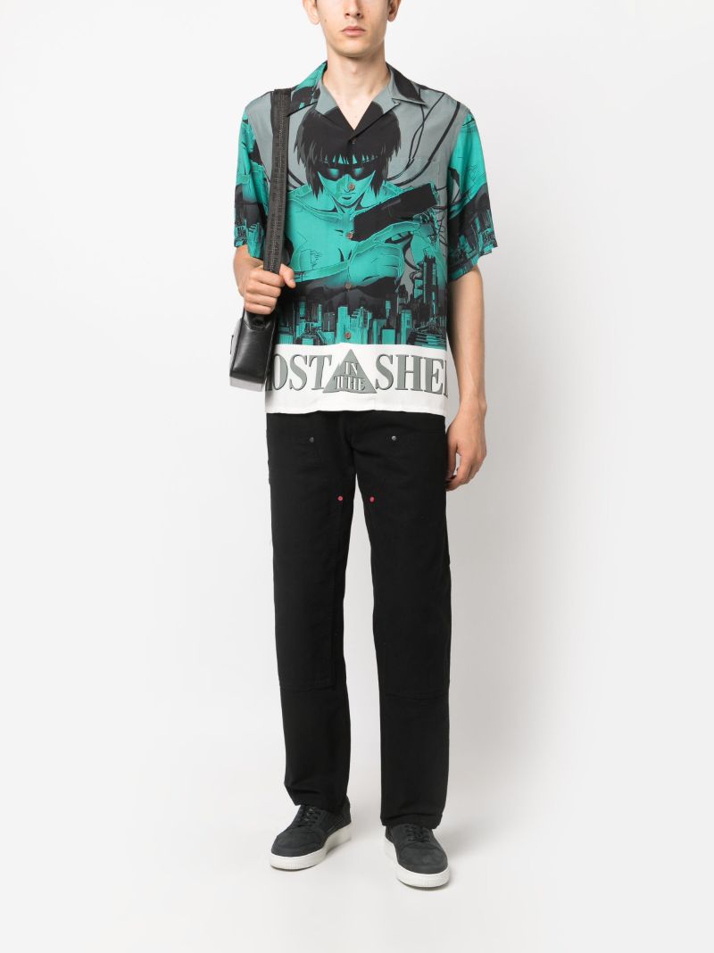 Green Ghost in the Shell-print Shirt