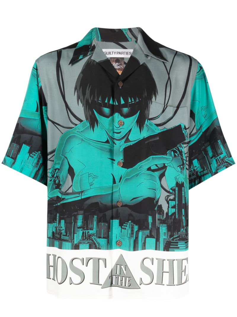 Green Ghost in the Shell-print Shirt