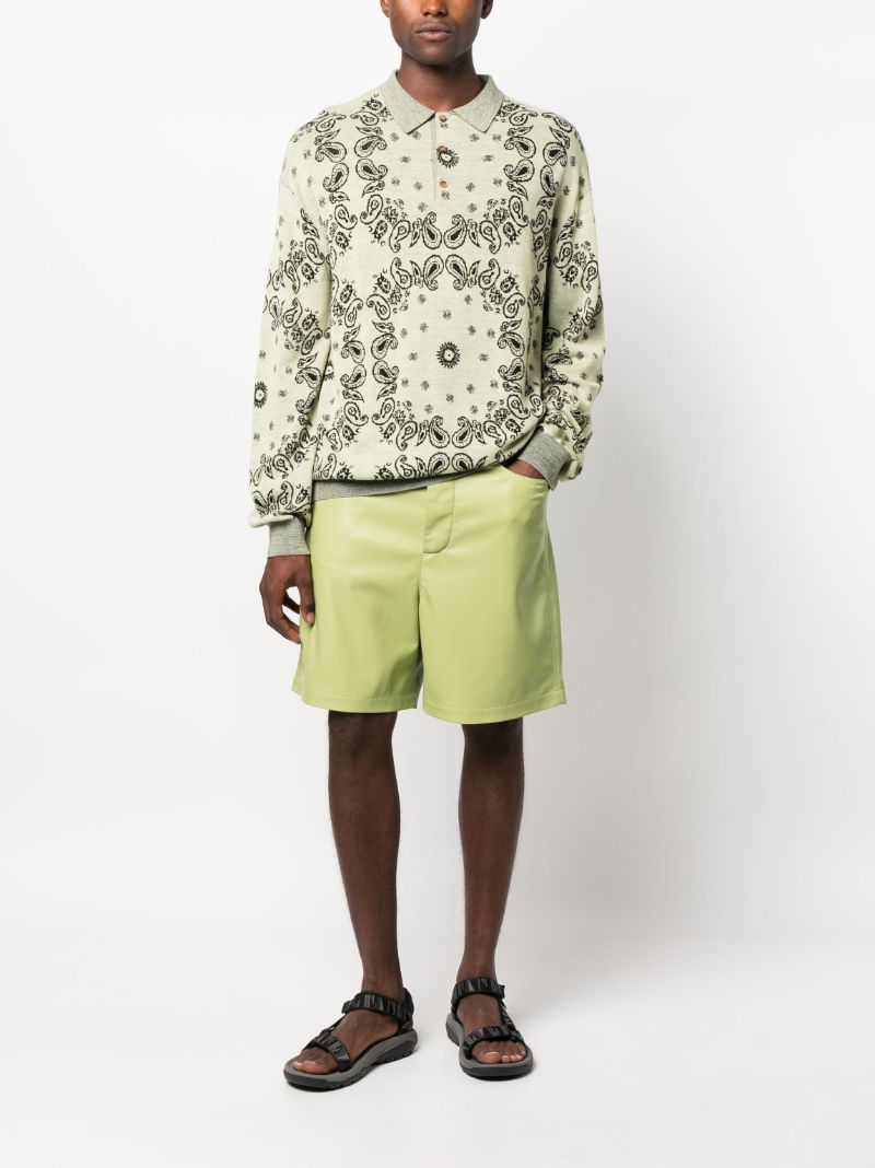 Yellow Ziast Paisley Print Polo Sweater