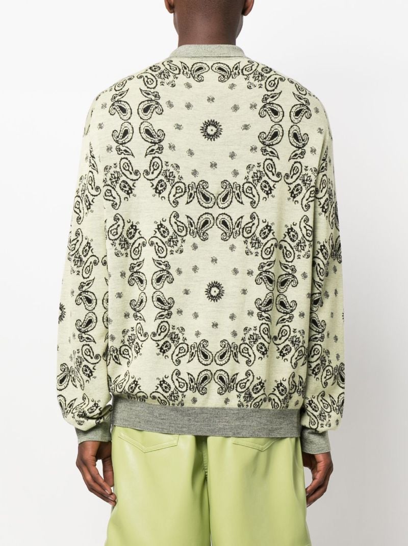 Yellow Ziast Paisley Print Polo Sweater