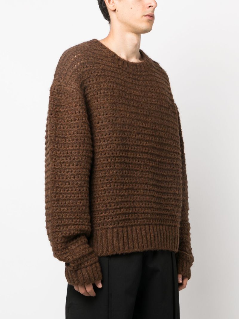 Brown Hatchi Wool-blend Sweater