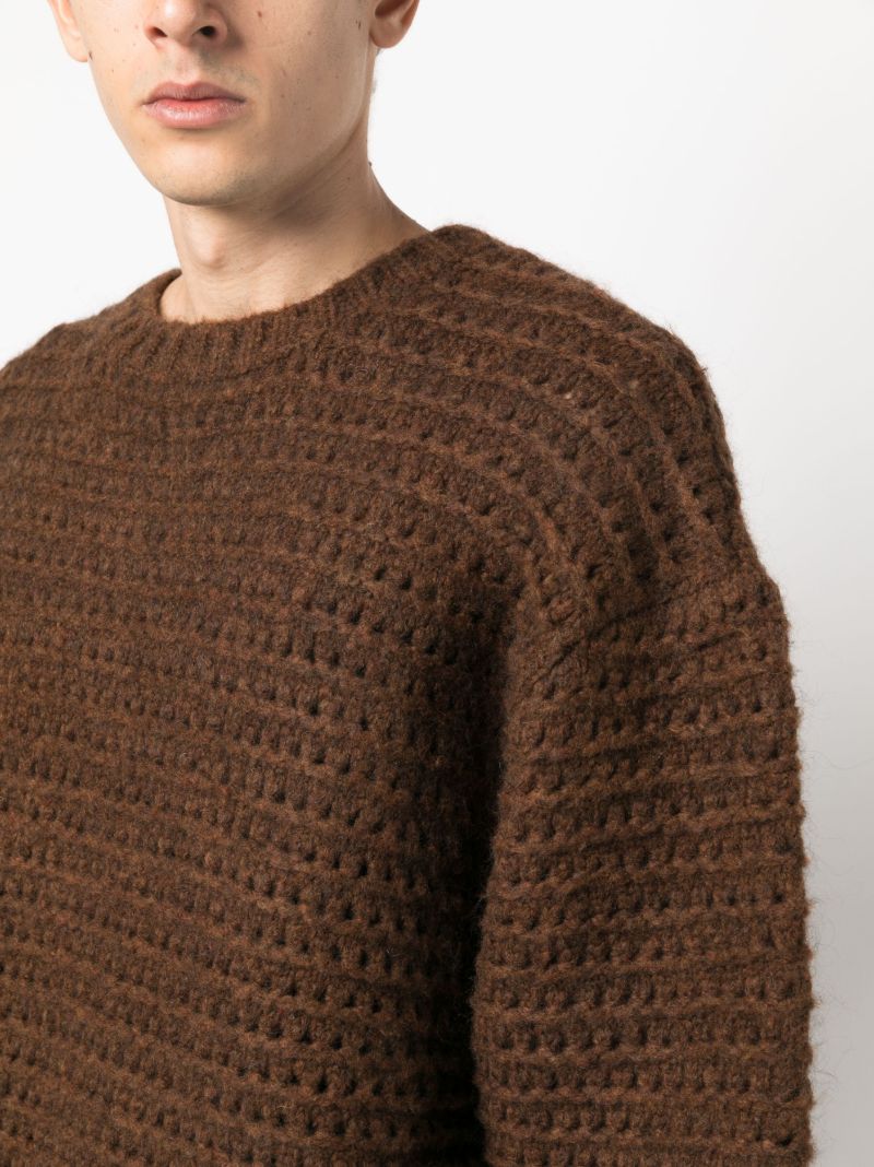 Brown Hatchi Wool-blend Sweater