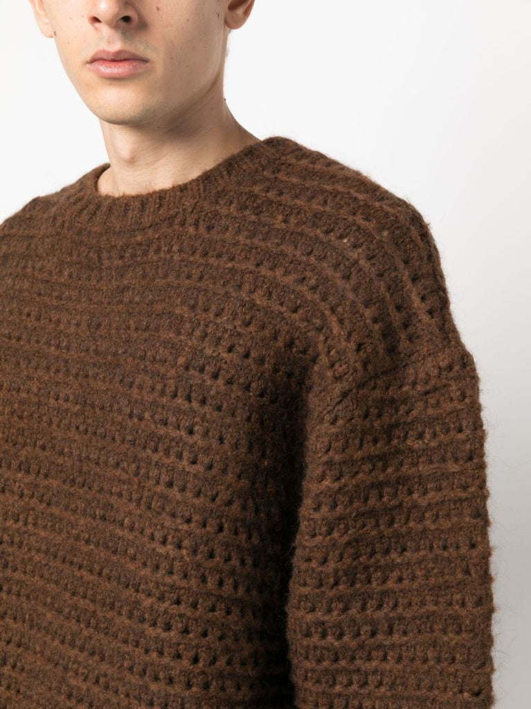 Brown Hatchi Wool-blend Sweater