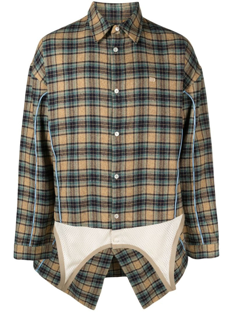 Brown Charlotte Layered Check Shirt
