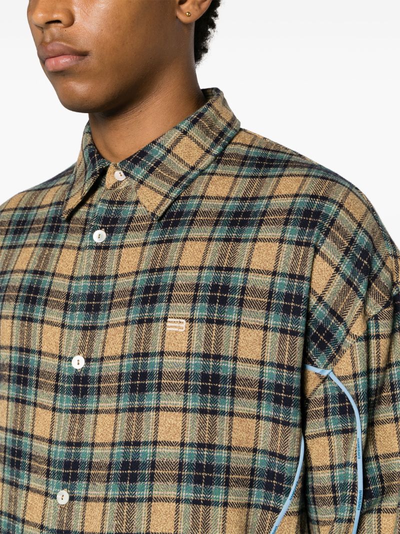 Brown Charlotte Layered Check Shirt