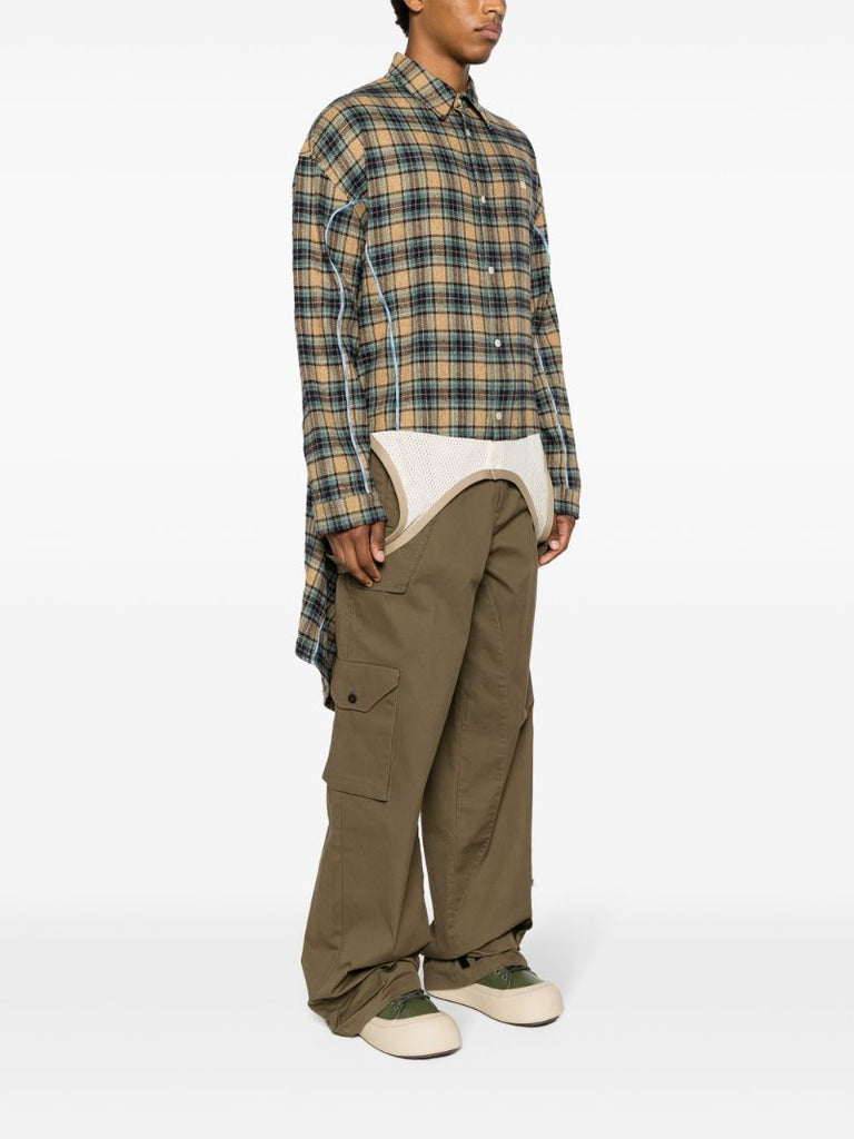 Brown Charlotte Layered Check Shirt