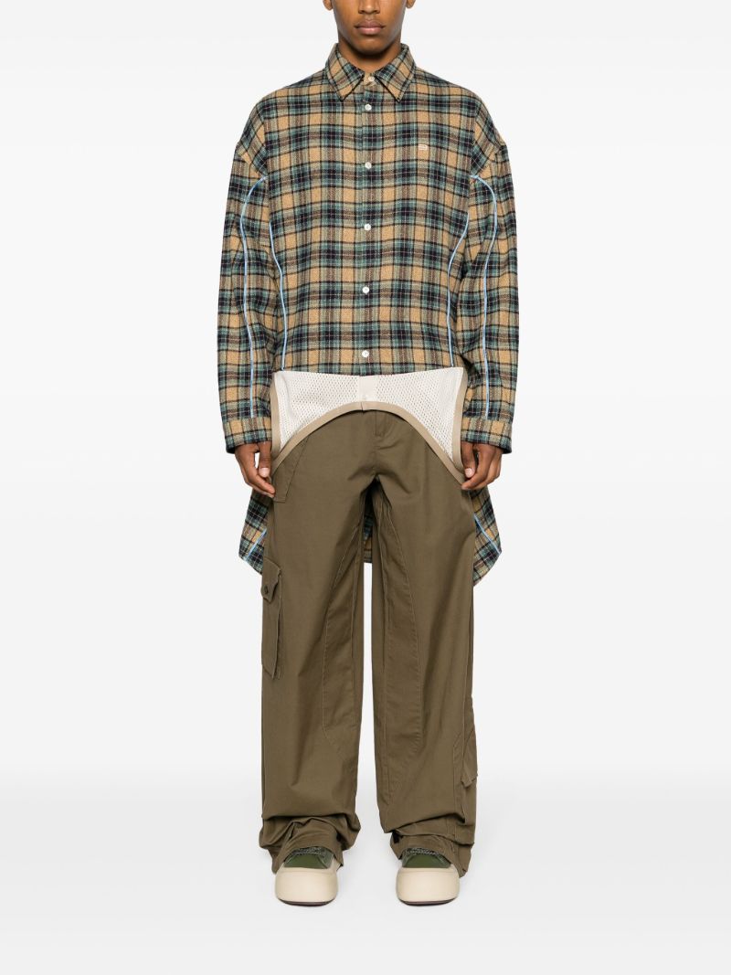 Brown Charlotte Layered Check Shirt
