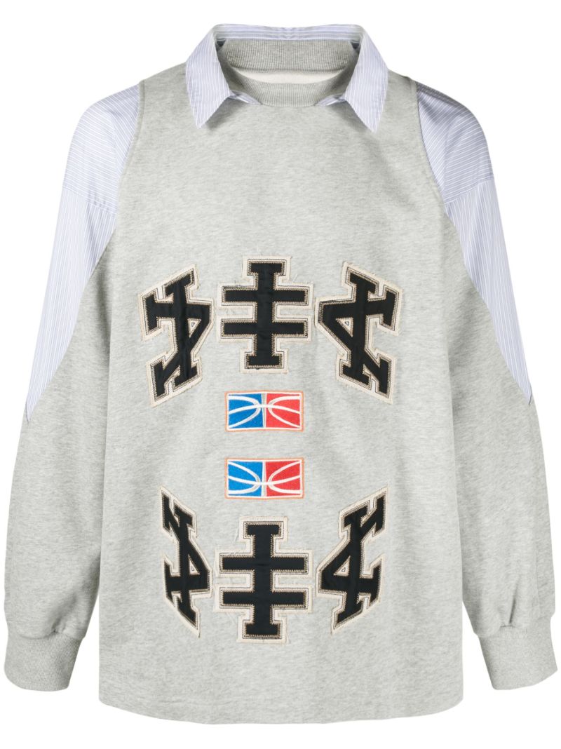 Grey Angeles Layered Sweatshirt