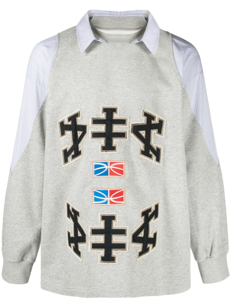 Grey Angeles Layered Sweatshirt