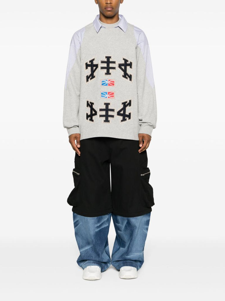 Grey Angeles Layered Sweatshirt