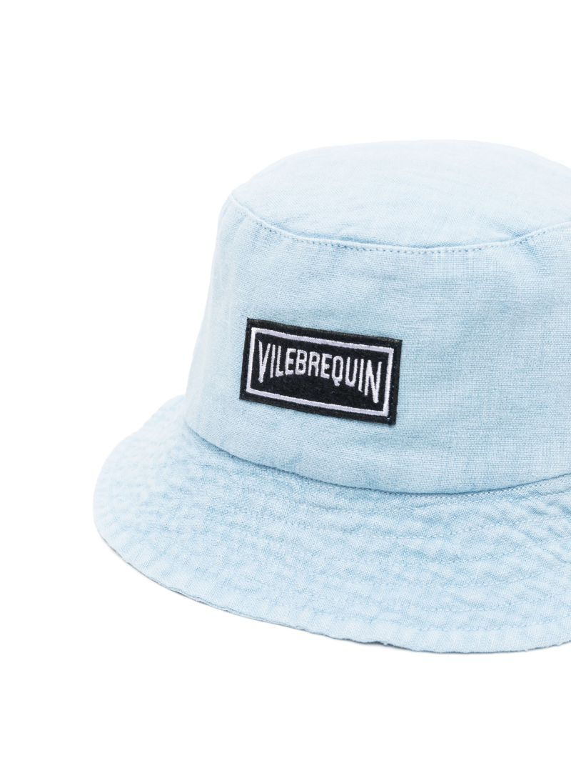 Blue Logo-patch Linen Bucket Hat