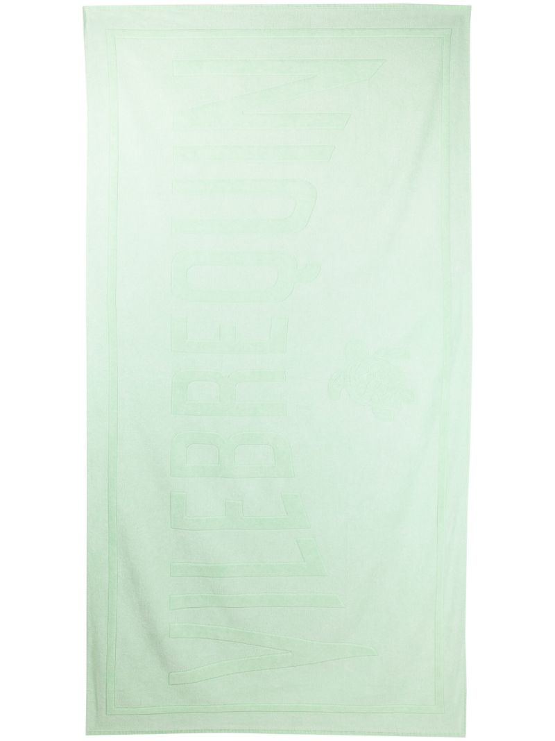 Green Logo Jacquard Organic Cotton Towel