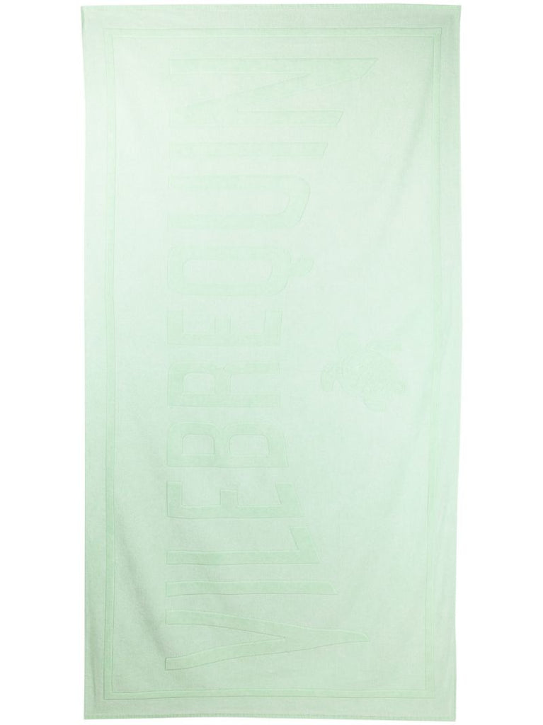 Green Logo Jacquard Organic Cotton Towel
