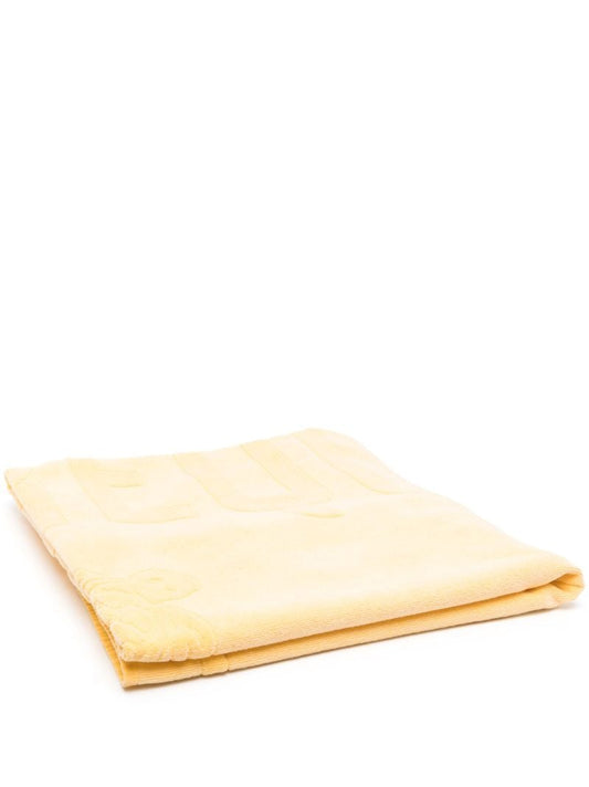 Yellow Logo-jacquard Organic Cotton Towel