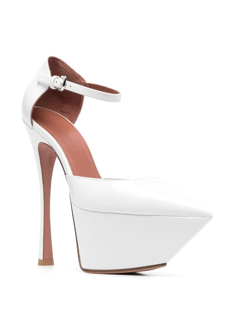 White Angelica 150 Platform Pumps