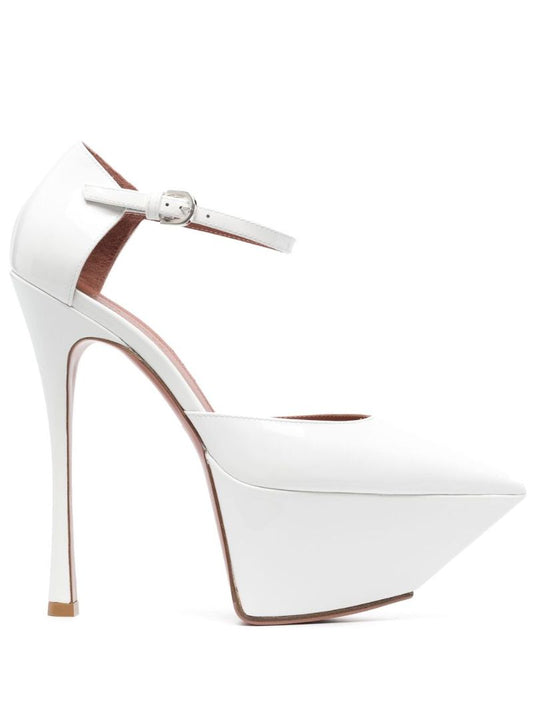White Angelica 150 Platform Pumps