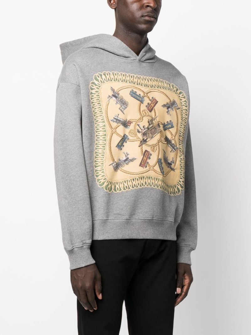 Grey Graphic Print Hoodie