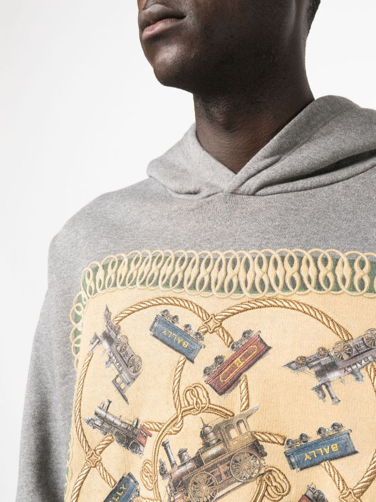 Grey Graphic Print Hoodie