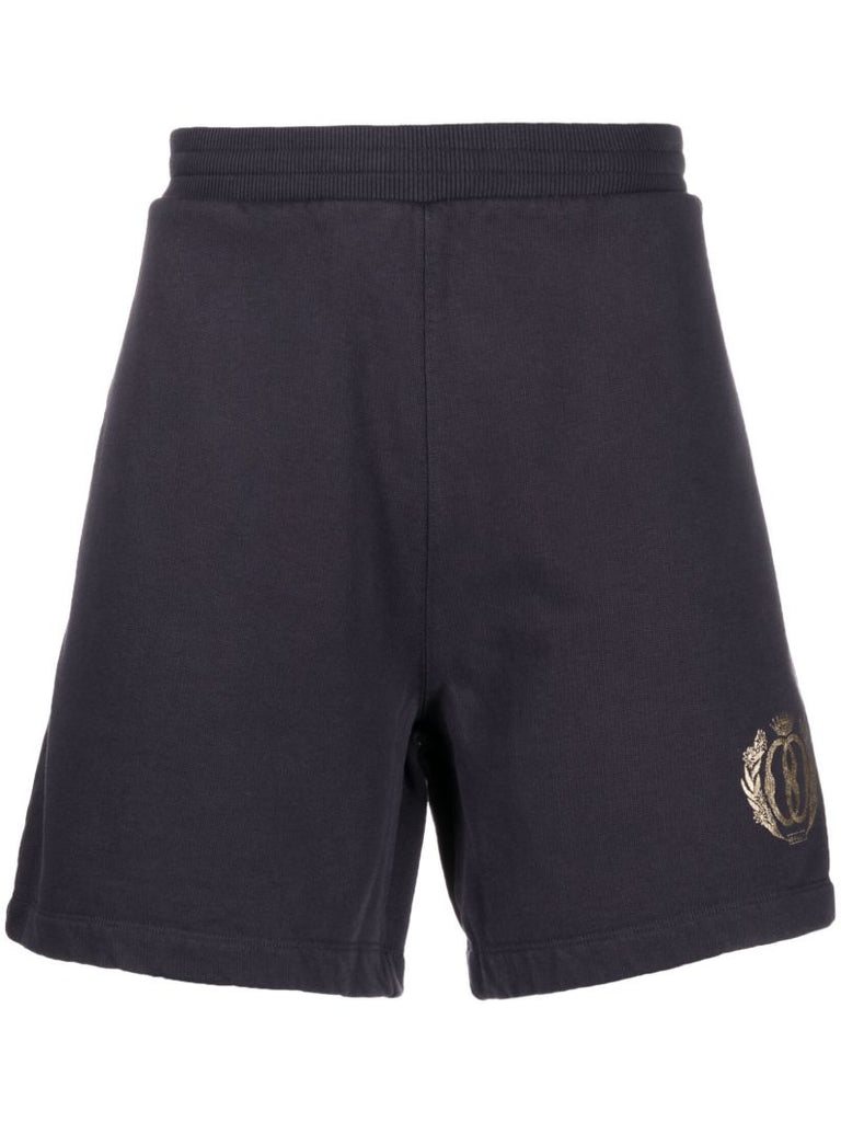 Blue Logo Print Track Shorts