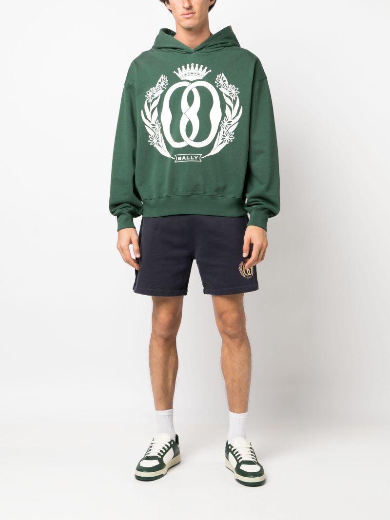 Blue Logo Print Track Shorts