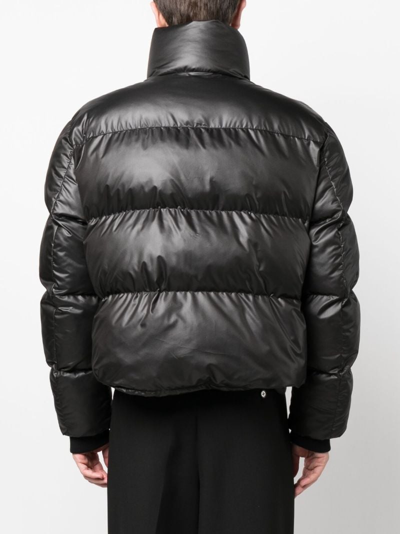 Black Quilted High Neck Puffer Jacket
