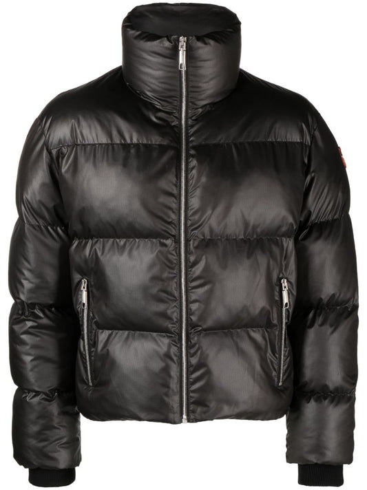 Black Quilted High Neck Puffer Jacket