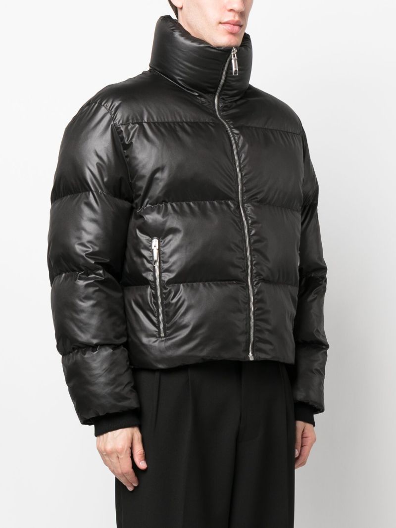 Black Quilted High Neck Puffer Jacket