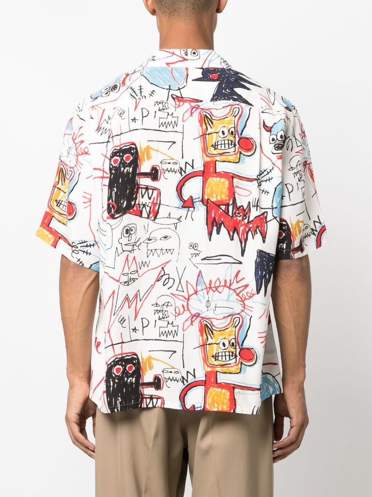 X Jean-michel Basquiat White Artwork-print Shirt