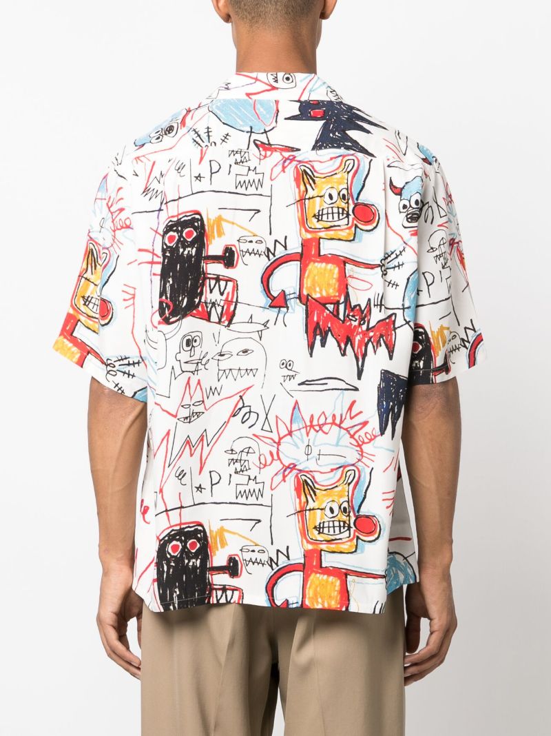 X Jean-michel Basquiat White Artwork-print Shirt