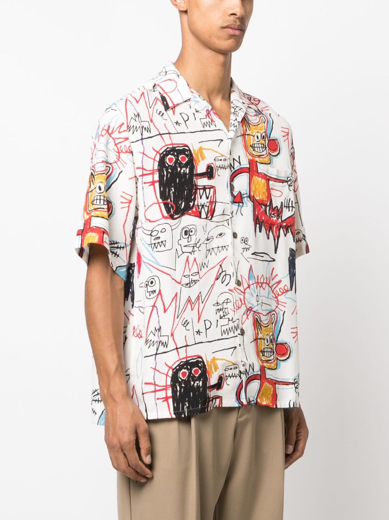 X Jean-michel Basquiat White Artwork-print Shirt