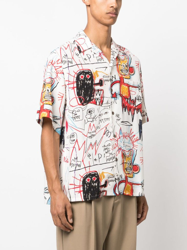 X Jean-michel Basquiat White Artwork-print Shirt