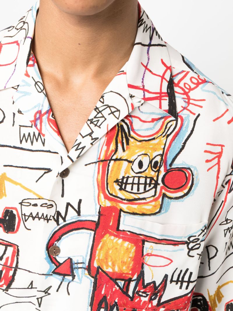X Jean-michel Basquiat White Artwork-print Shirt