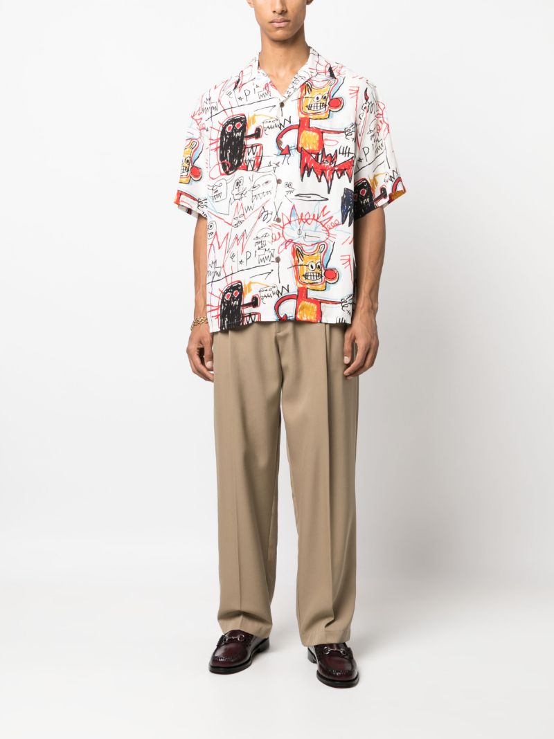 X Jean-michel Basquiat White Artwork-print Shirt