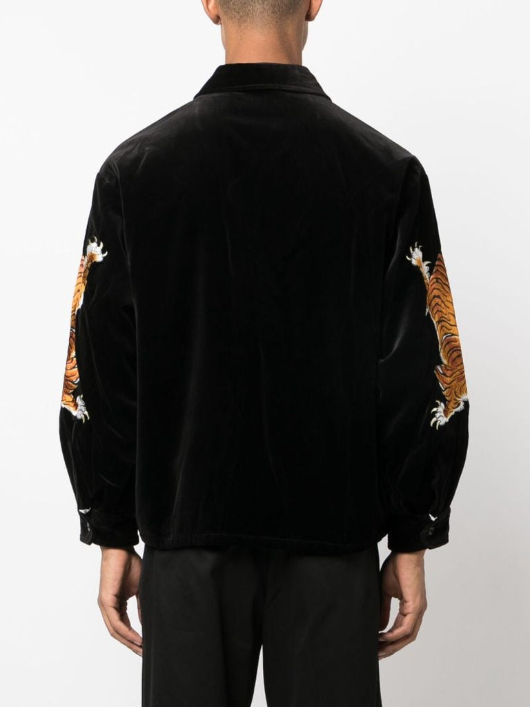 X Tim Lehi Black Tiger-print Shirt Jacket