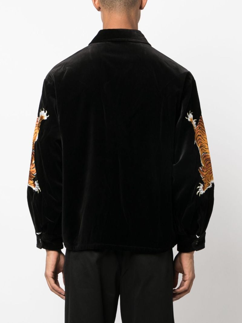 X Tim Lehi Black Tiger-print Shirt Jacket