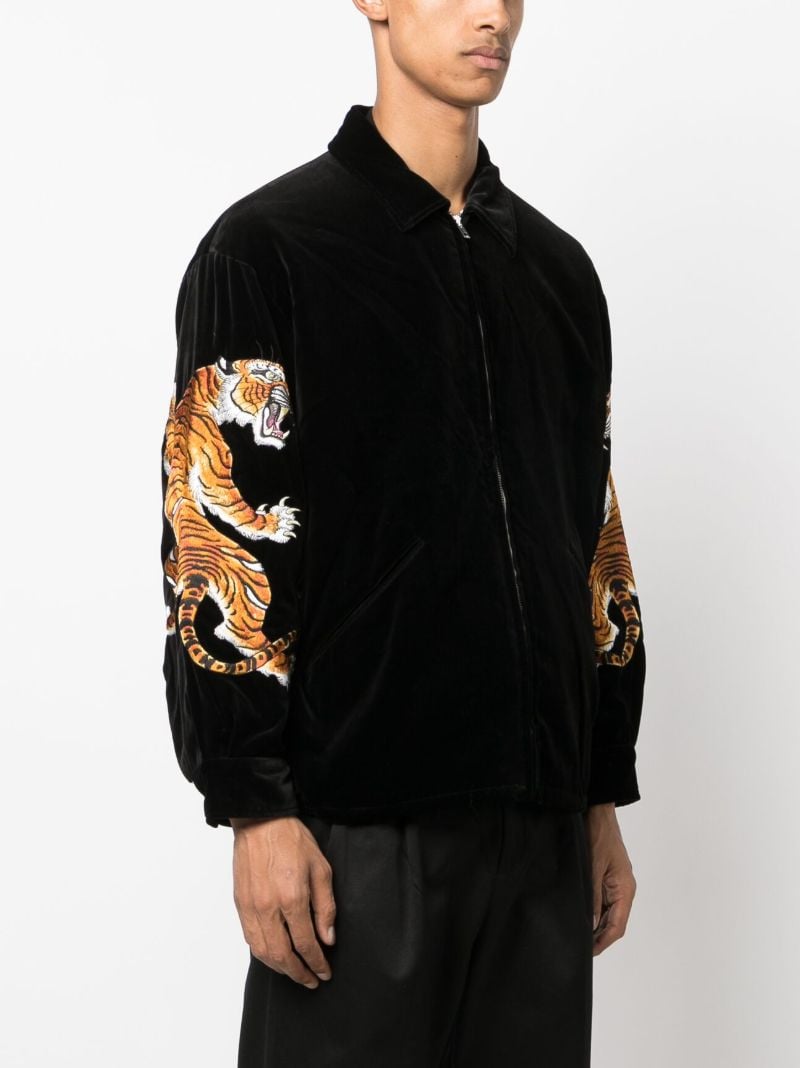 X Tim Lehi Black Tiger-print Shirt Jacket