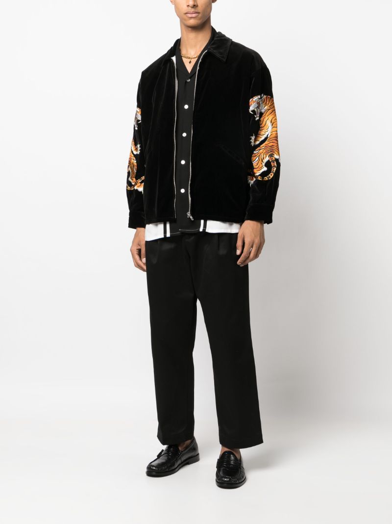 X Tim Lehi Black Tiger-print Shirt Jacket