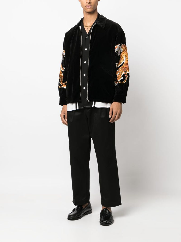 X Tim Lehi Black Tiger-print Shirt Jacket