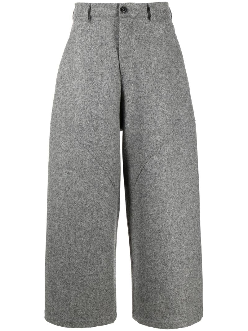 Grey Carpenter Wool Wide-leg Trousers