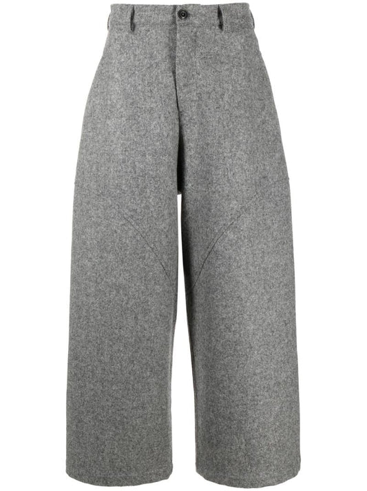 Grey Carpenter Wool Wide-leg Trousers
