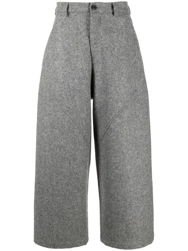 Grey Carpenter Wool Wide-leg Trousers